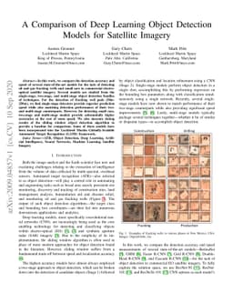A Comparison of Deep Learning Object Detection Models for Satellite
  Imagery