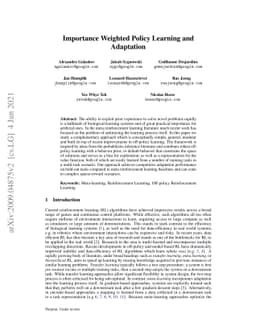 Importance Weighted Policy Learning and Adaptation