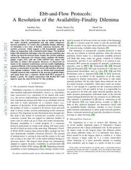 Ebb-and-Flow Protocols: A Resolution of the Availability-Finality
  Dilemma