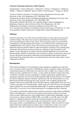Utterance Clustering Using Stereo Audio Channels