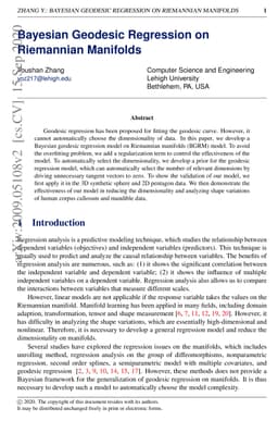 Bayesian Geodesic Regression on Riemannian Manifolds