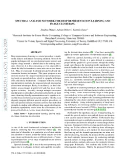 Spectral Analysis Network for Deep Representation Learning and Image
  Clustering