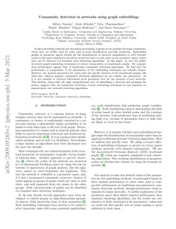 Community detection in networks using graph embeddings