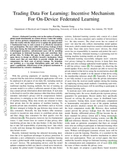 Trading Data For Learning: Incentive Mechanism For On-Device Federated
  Learning