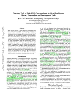 Teaching Tech to Talk: K-12 Conversational Artificial Intelligence
  Literacy Curriculum and Development Tools