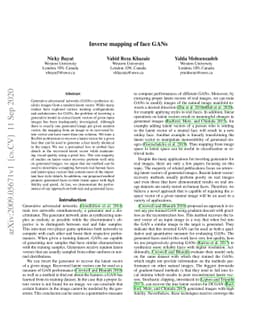 Inverse mapping of face GANs