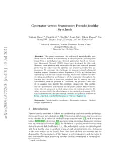 Generator Versus Segmentor: Pseudo-healthy Synthesis