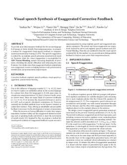 Visual-speech Synthesis of Exaggerated Corrective Feedback