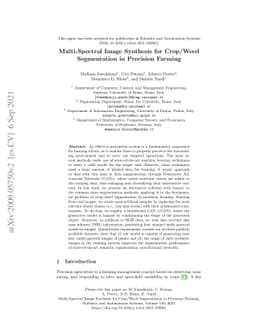 Multi-Spectral Image Synthesis for Crop/Weed Segmentation in Precision
  Farming