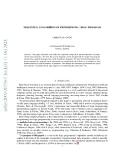 Sequential composition of propositional logic programs