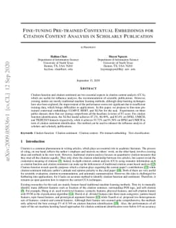 Fine-tuning Pre-trained Contextual Embeddings for Citation Content
  Analysis in Scholarly Publication