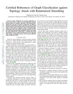 Certified Robustness of Graph Classification against Topology Attack
  with Randomized Smoothing