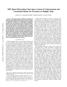 MPC-Based Hierarchical Task Space Control of Underactuated and
  Constrained Robots for Execution of Multiple Tasks