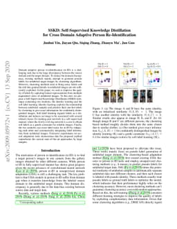 SSKD: Self-Supervised Knowledge Distillation for Cross Domain Adaptive
  Person Re-Identification