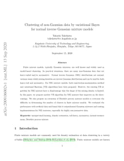 Clustering of non-Gaussian data by variational Bayes for normal inverse
  Gaussian mixture models