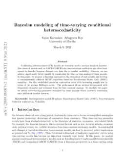 Bayesian modelling of time-varying conditional heteroscedasticity