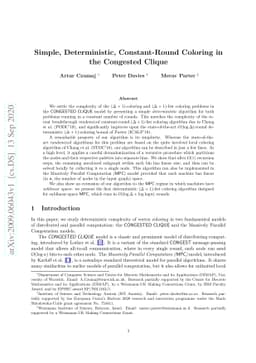 Simple, Deterministic, Constant-Round Coloring in the Congested Clique