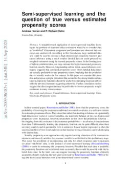 Semi-supervised learning and the question of true versus estimated
  propensity scores