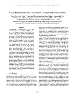 A Deep Framework for Cross-Domain and Cross-System Recommendations