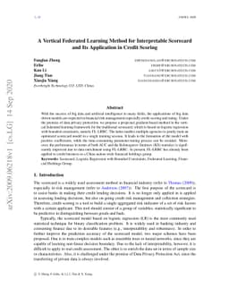 A Vertical Federated Learning Method for Interpretable Scorecard and Its
  Application in Credit Scoring