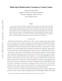Multi-Agent Reinforcement Learning in Cournot Games