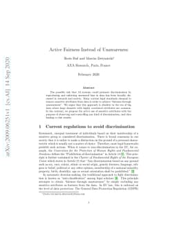 Active Fairness Instead of Unawareness