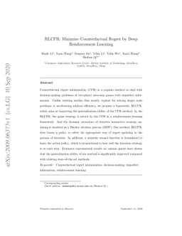 RLCFR: Minimize Counterfactual Regret by Deep Reinforcement Learning