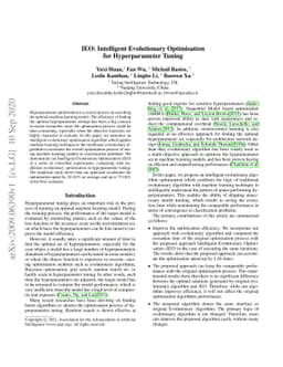 IEO: Intelligent Evolutionary Optimisation for Hyperparameter Tuning