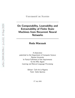 On Computability, Learnability and Extractability of Finite State
  Machines from Recurrent Neural Networks