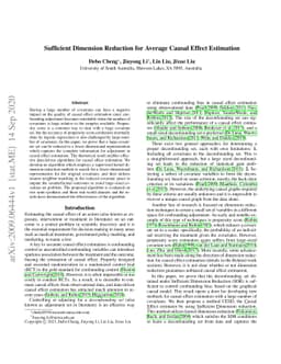 Sufficient Dimension Reduction for Average Causal Effect Estimation