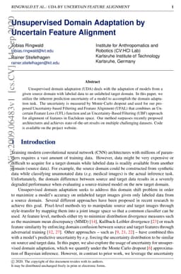 Unsupervised Domain Adaptation by Uncertain Feature Alignment