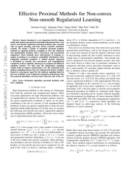 Effective Proximal Methods for Non-convex Non-smooth Regularized
  Learning