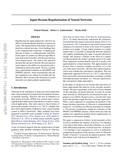 Input Hessian Regularization of Neural Networks