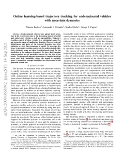 Online learning-based trajectory tracking for underactuated vehicles
  with uncertain dynamics