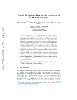 Biased RSA private keys: Origin attribution of GCD-factorable keys