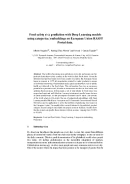 Food safety risk prediction with Deep Learning models using categorical
  embeddings on European Union data
