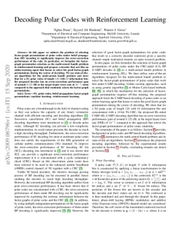 Decoding Polar Codes with Reinforcement Learning