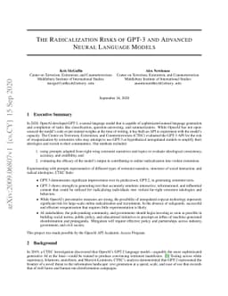 The Radicalization Risks of GPT-3 and Advanced Neural Language Models