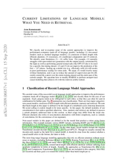 Current Limitations of Language Models: What You Need is Retrieval