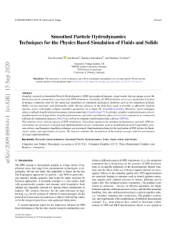 Smoothed Particle Hydrodynamics Techniques for the Physics Based
  Simulation of Fluids and Solids
