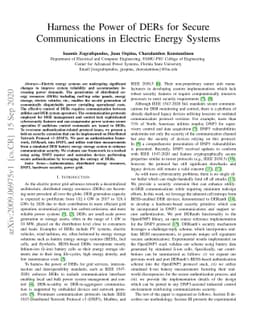 Harness the Power of DERs for Secure Communications in Electric Energy
  Systems