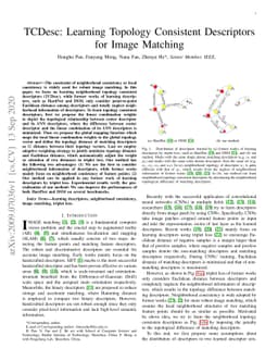 TCDesc: Learning Topology Consistent Descriptors for Image Matching