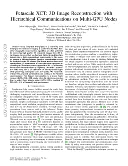 Petascale XCT: 3D Image Reconstruction with Hierarchical Communications
  on Multi-GPU Nodes