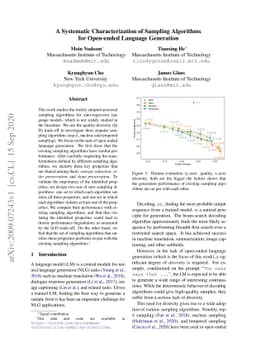 A Systematic Characterization of Sampling Algorithms for Open-ended
  Language Generation