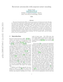 Recurrent autoencoder with sequence-aware encoding