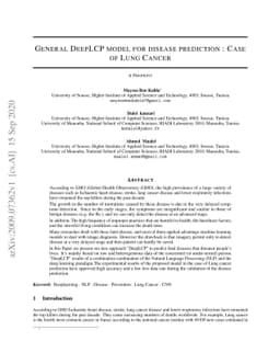 General DeepLCP model for disease prediction : Case of Lung Cancer