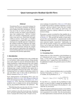 Quasi-Autoregressive Residual (QuAR) Flows