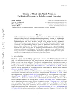 Theory of Mind with Guilt Aversion Facilitates Cooperative Reinforcement
  Learning