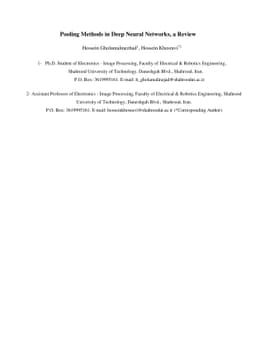 Pooling Methods in Deep Neural Networks, a Review