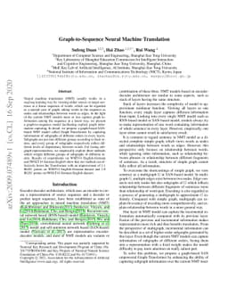 Graph-to-Sequence Neural Machine Translation